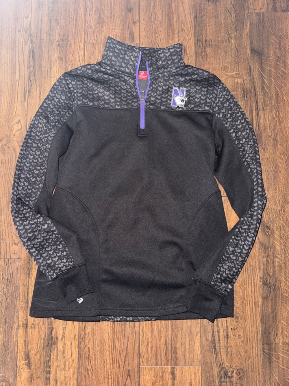 Colosseum Black Pullover with Purple Trim